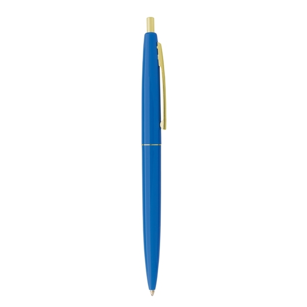 aerial view a blue barrel & blue cap gold trim pens, image 5 of 6