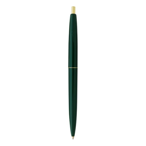 aerial view a forest green barrel & forest green cap gold trim pens, image 4 of 7