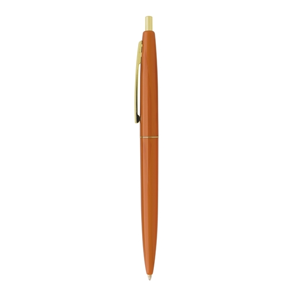 aerial view a metallic orange barrel & metallic orange cap gold trim pens, image 6 of 7