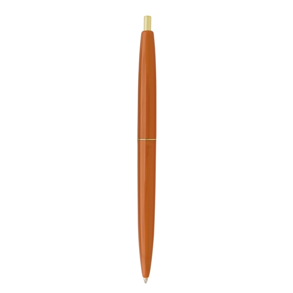 aerial view a metallic orange barrel & metallic orange cap gold trim pens, image 7 of 7
