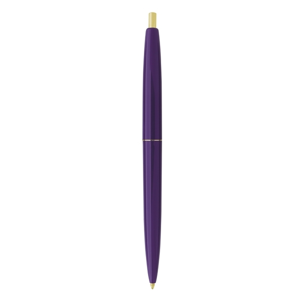 aerial view a purple barrel & purple cap gold trim pens, image 5 of 7