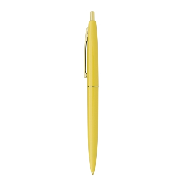 aerial view a yellow barrel & yellow cap gold trim pens, image 5 of 7