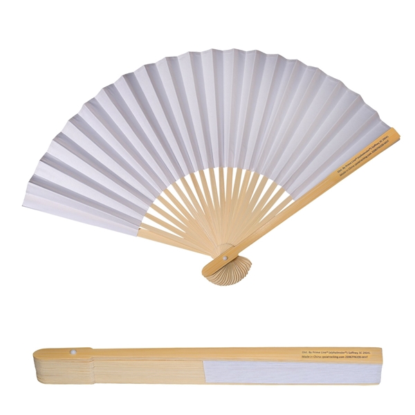 aerial view a white frame crafted folding fan, image 2 of 2