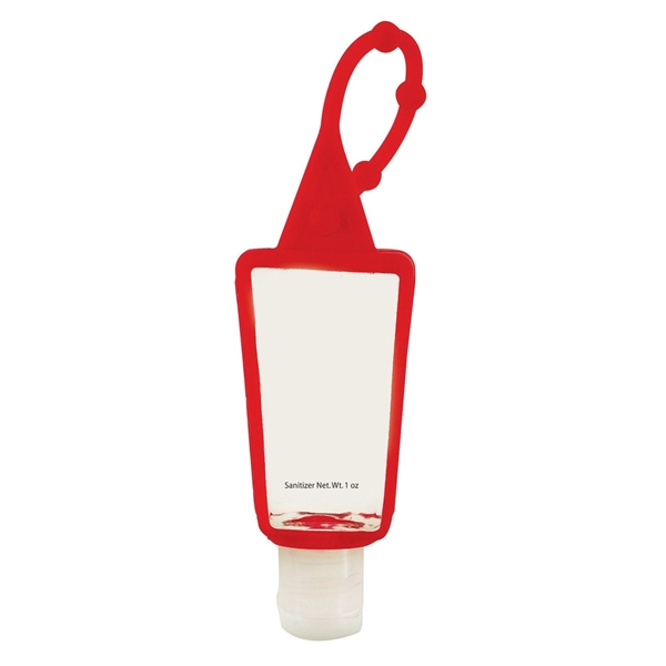 aerial view a red 1 ounce on the go sanitizer, image 2 of 5