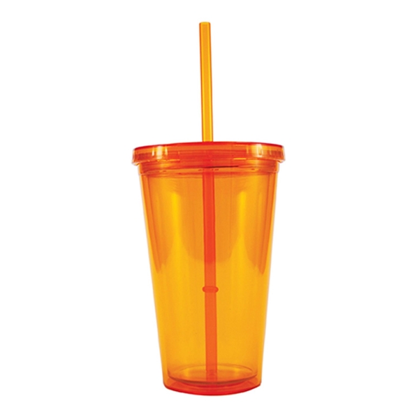 aerial view a mandarin 16 oz bpa free freedom tumbler, image 2 of 3