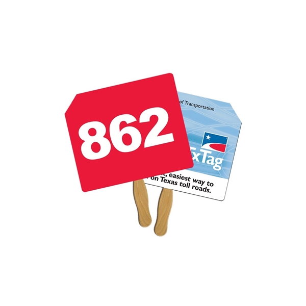 Price Tag Auction Sandwiched Hand Fan Full Color - Paper Products