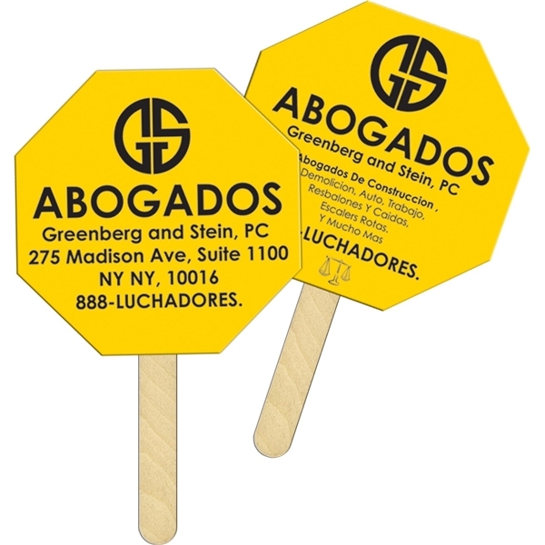 Octagon 6 Sandwiched Hand Fan Full Color - Paper Products