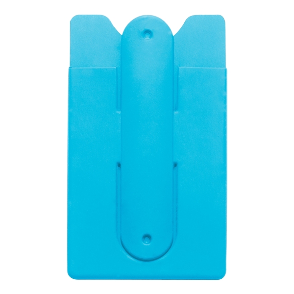 aerial view a teal silicone stand smart wallet phone stand, image 2 of 2