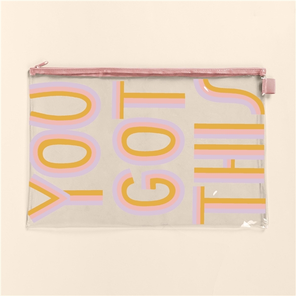 aerial view a group of dottie pouch - clear vinyl, image 3 of 3