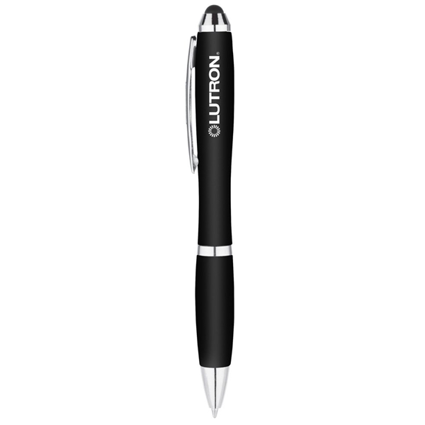 aerial view a black curvy stylus twist pen - metallic, image 2 of 2