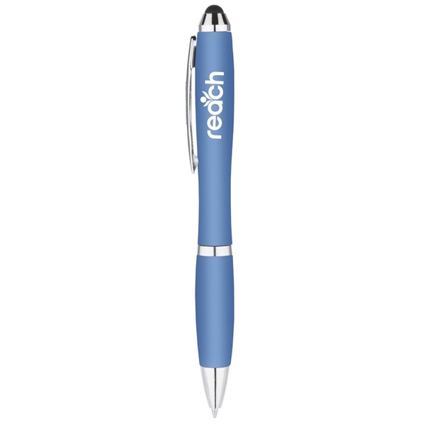aerial view a carolina blue curvy stylus twist pen - metallic, image 2 of 2
