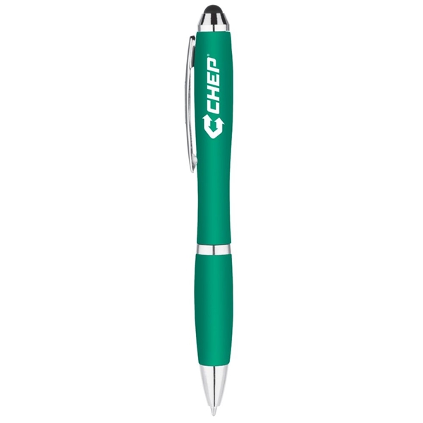 aerial view a teal curvy stylus twist pen - metallic, image 2 of 2