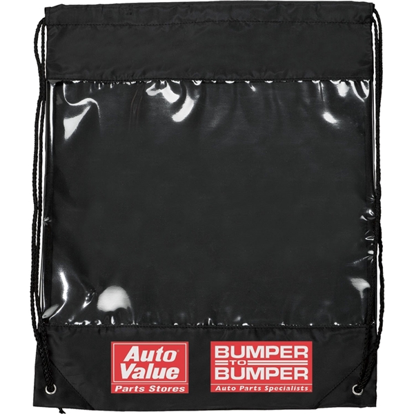 aerial view a black backpack with clear safety window, image 3 of 3