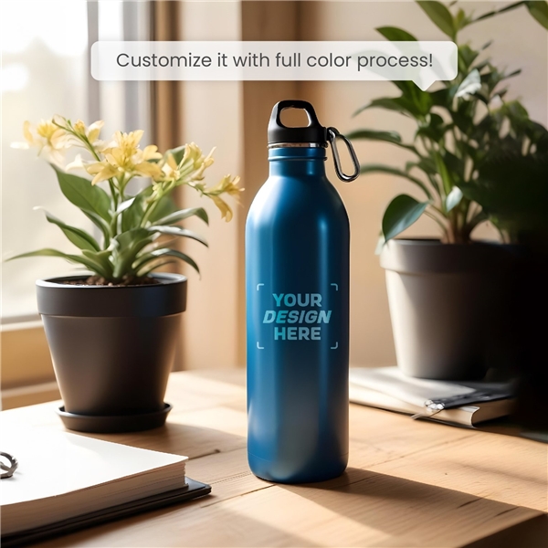 aerial view a group of 25 oz aluminum alpine sports bottle, image 4 of 6