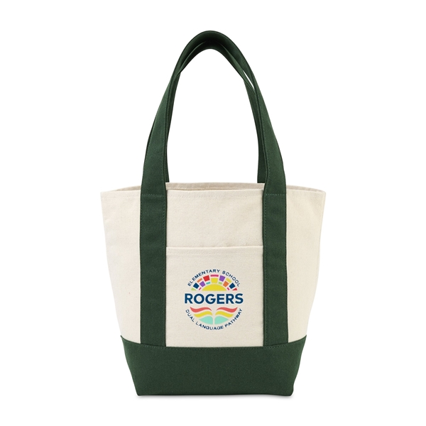 Mini Coated Canvas Tote  - Kelly Green