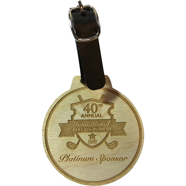 Wood Golf Bag Tags 3 H x 3 W
