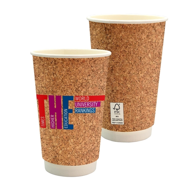 16 oz Full Color Cork Pattern Paper Cup