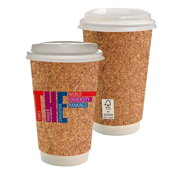 16 oz Full Color Cork Paper Cup With Lid