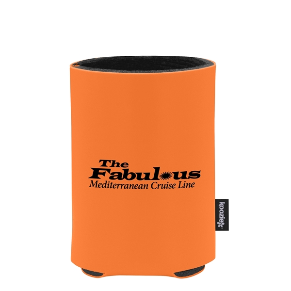 aerial view a orange custom promotional deluxe collapsible koozie cup holder, image 2 of 4