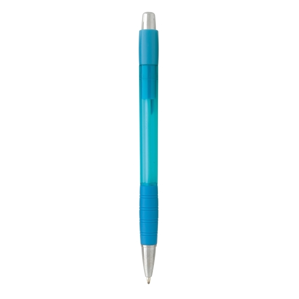 aerial view a turquoise with blue ink element click ballpoint pen, image 3 of 5