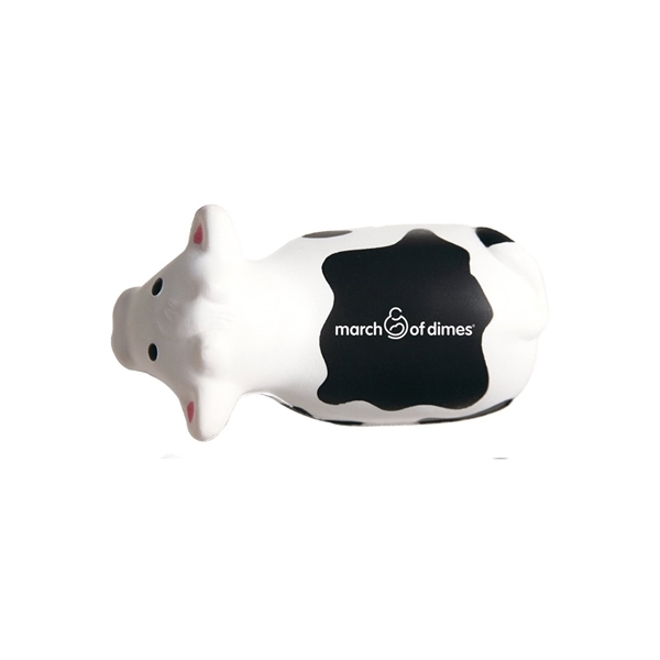 aerial view a white cow shaped squeeze stress reliever, image 4 of 4