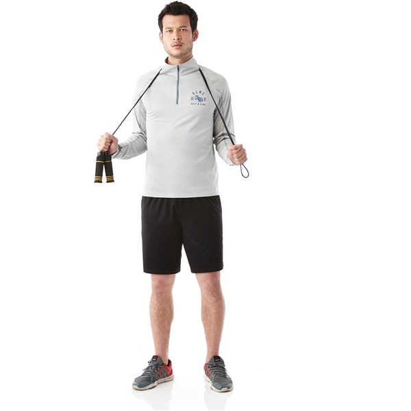 aerial view a silver heather (927) mens taza performance knit quarter zip with thumb holes, image 7 of 7