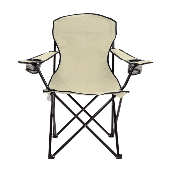 aerial view a khaki captains camping folding chair, image 3 of 4