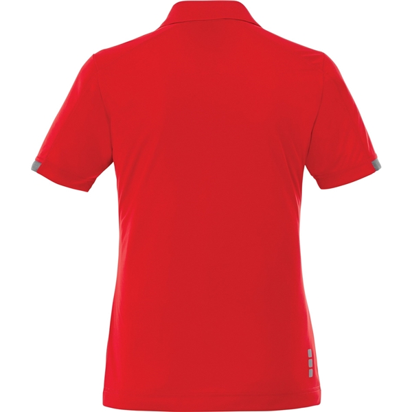 aerial view a red/steel grey (356) womens kiso short sleeve performance polo, image 3 of 9