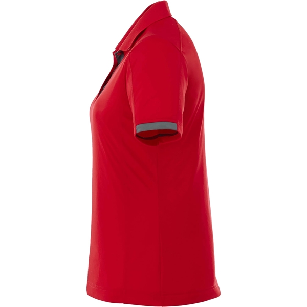 aerial view a red/steel grey (356) womens kiso short sleeve performance polo, image 4 of 9