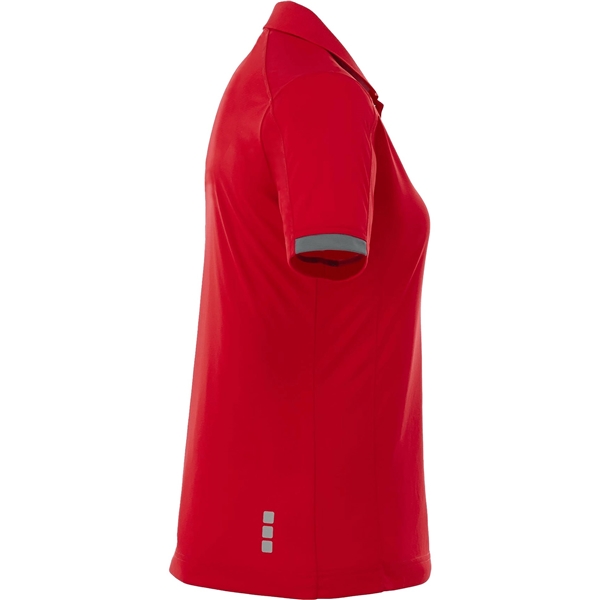 aerial view a red/steel grey (356) womens kiso short sleeve performance polo, image 5 of 9