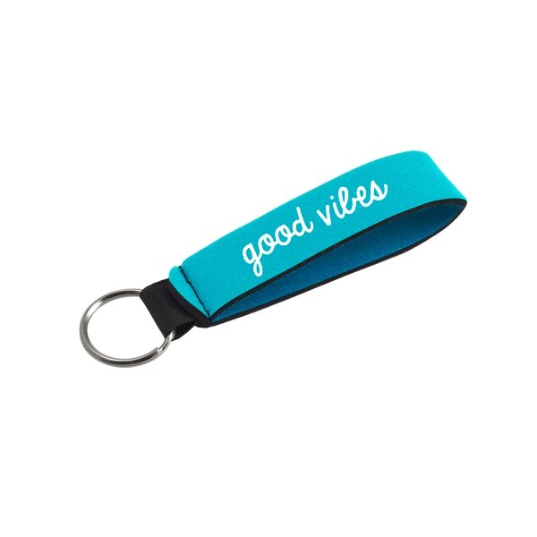 aerial view a tropical neoprene wrist strap key holder, image 2 of 2
