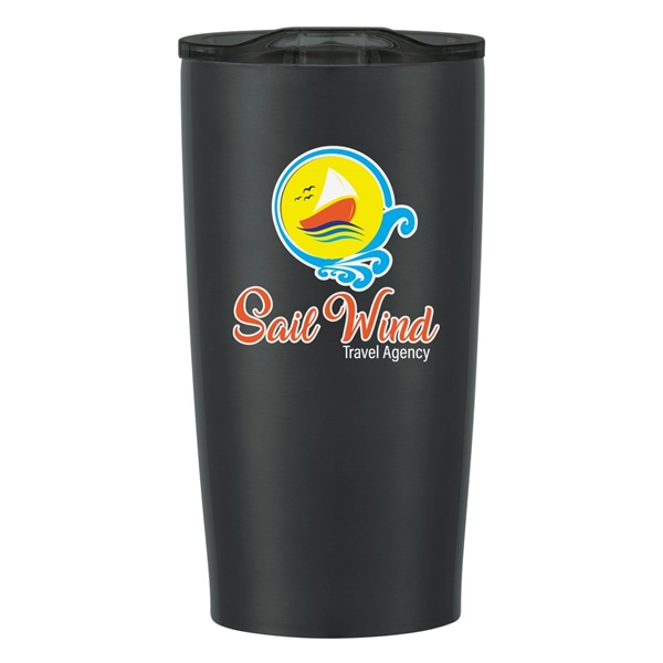 aerial view a matte black with charcoal lid 20 oz himalayan tumbler, image 4 of 6