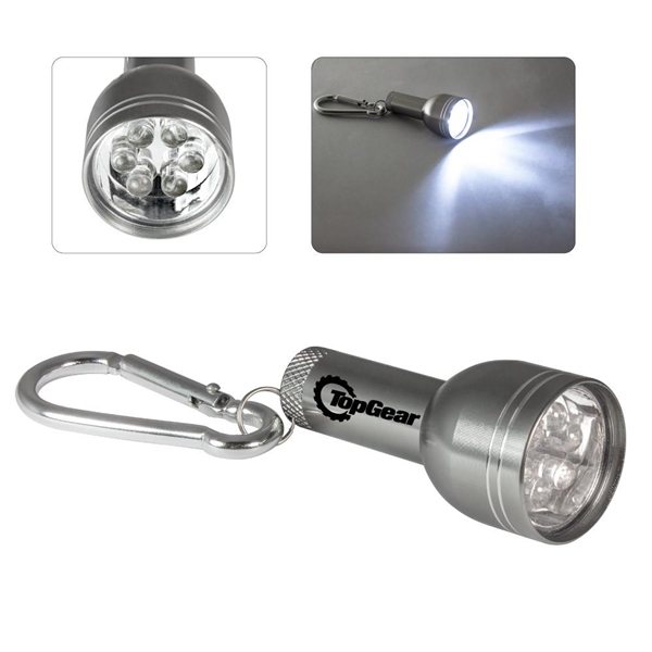6- LED Flashlight W / Metal Carabiner
