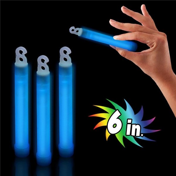 6 Premium Blue Glow Sticks