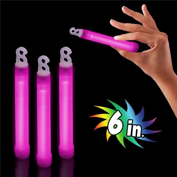 6 Premium Pink Glow Sticks