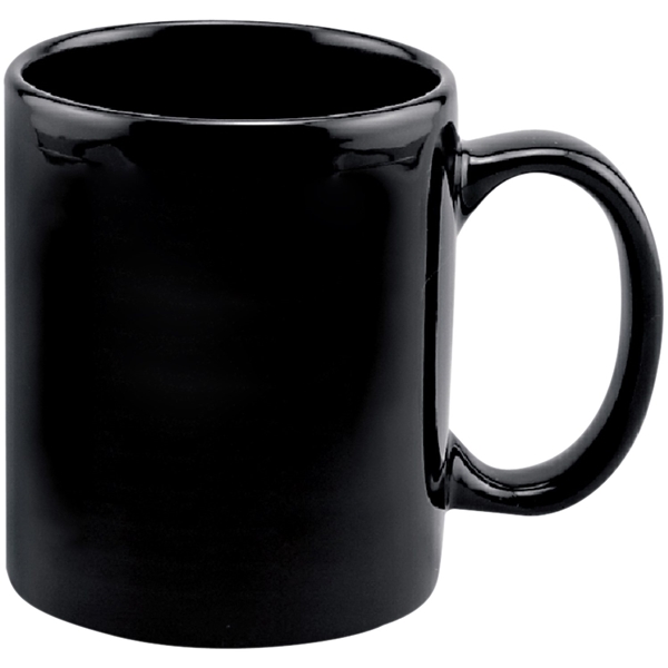 Promotional 11 oz Full Color Black Stoneware Executive Mug