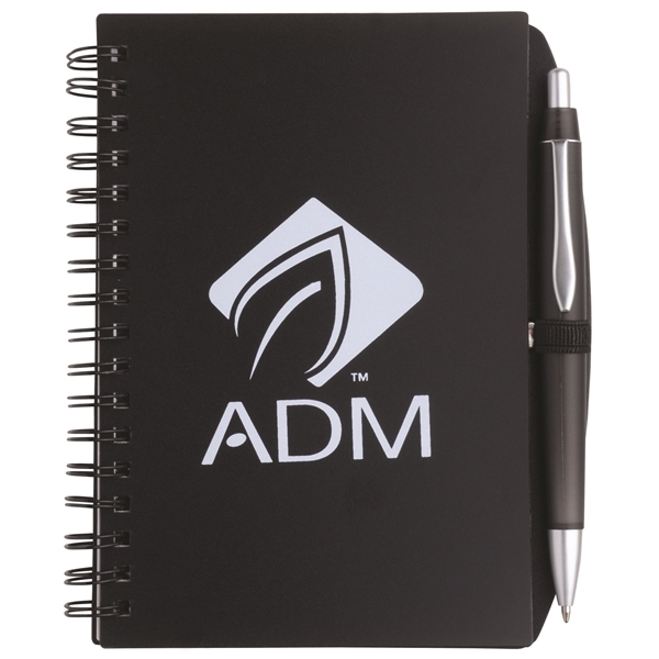 Promotional 6 1/8 x 4 1/4 Spiral Notebook with Pen