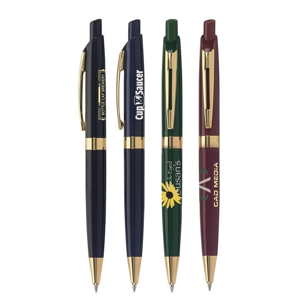 Promotional Pen with Shiny Gold Trim