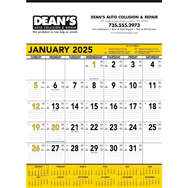 Promotional Yellow Black Contractors Memo (13- sheet) - Triumph(R) Calendars