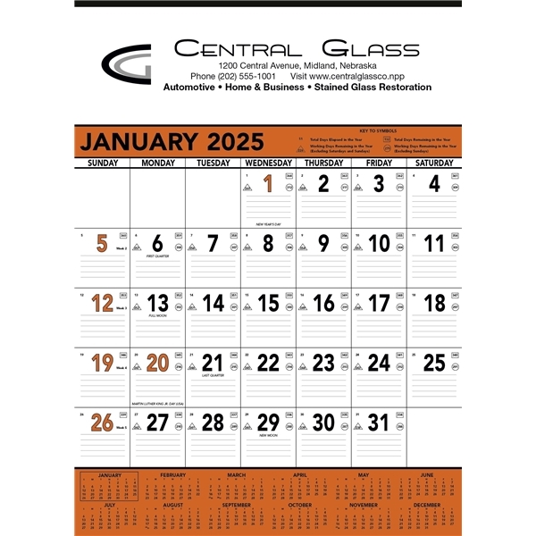 Promotional Orange Black Contractors Memo (13- sheet) - Triumph(R) Calendars