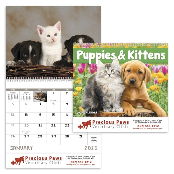Promotional Puppies Kittens - Spiral - Good Value Calendars(R)