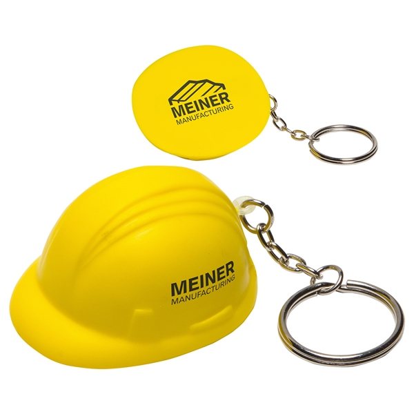Promotional Hard Hat Key Chain - Stress Relievers
