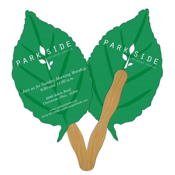 Leaf Digital Hand Fan (2 Sides)- Paper Products
