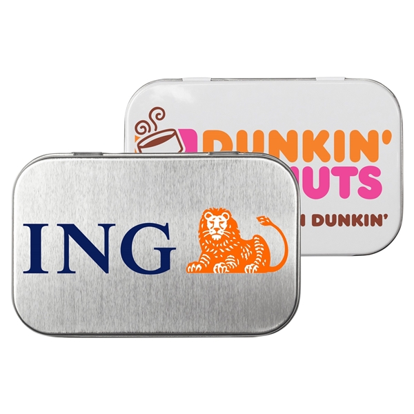 Promotional Rectangular Tin with House Shaped Mints