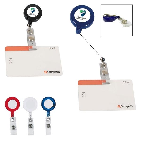 Promotional Retractable Badge Holder With Laminated Label