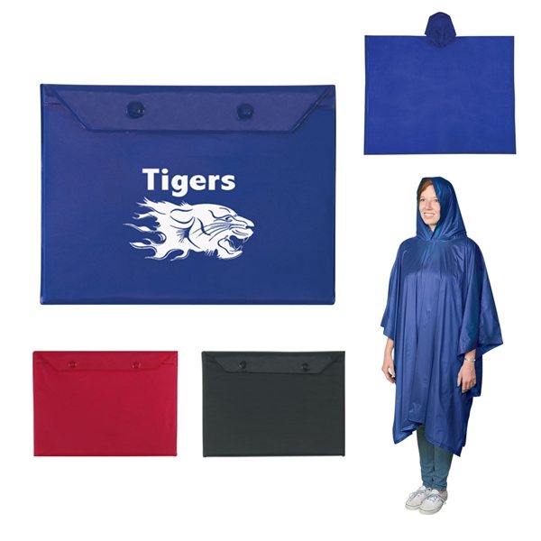Adult Poncho with Snap Pouch