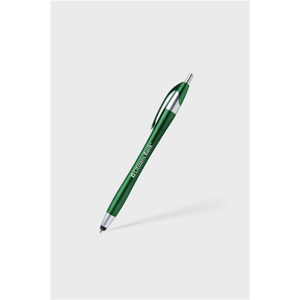 aerial view a emerald green with blue ink javelina javelin stylus pen - metallic, image 3 of 3