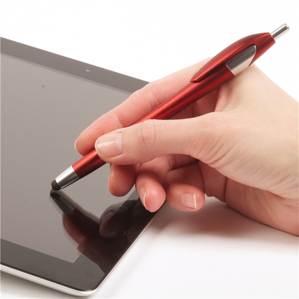 aerial view a red with blue ink javelina javelin stylus pen - metallic, image 4 of 4
