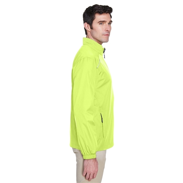 aerial view a safety yellow core365 - mens techno lite motivate unlined lightweight jacket, image 2 of 7