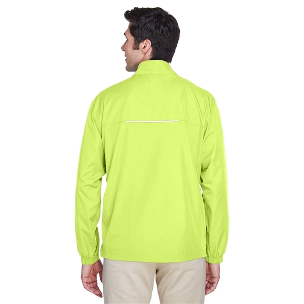 aerial view a safety yellow core365 - mens techno lite motivate unlined lightweight jacket, image 3 of 7